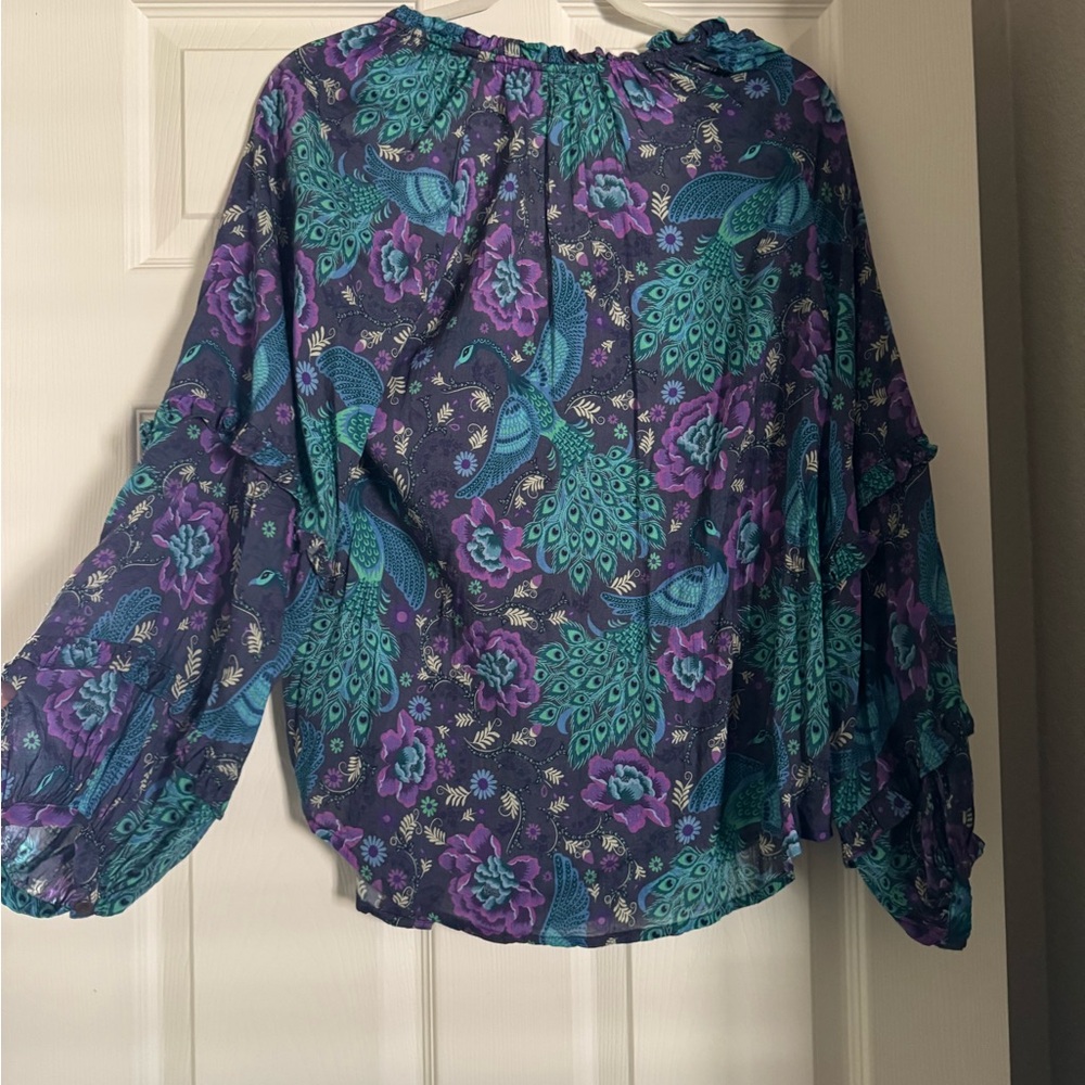 Spell Purple and Teal Floral Blouse